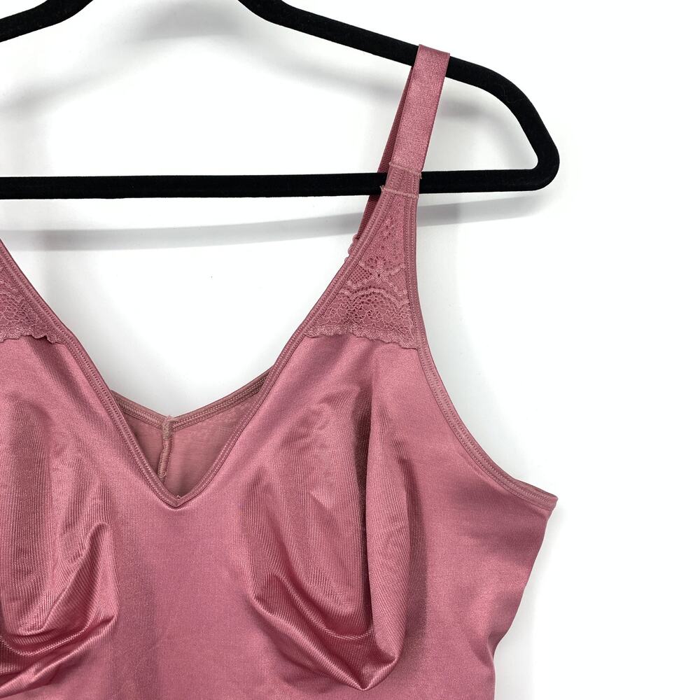 Ruby Ribbon Shaping Cami Top Womens Plus Size 44 Pink Lace Trim - Picture 4 of 6
